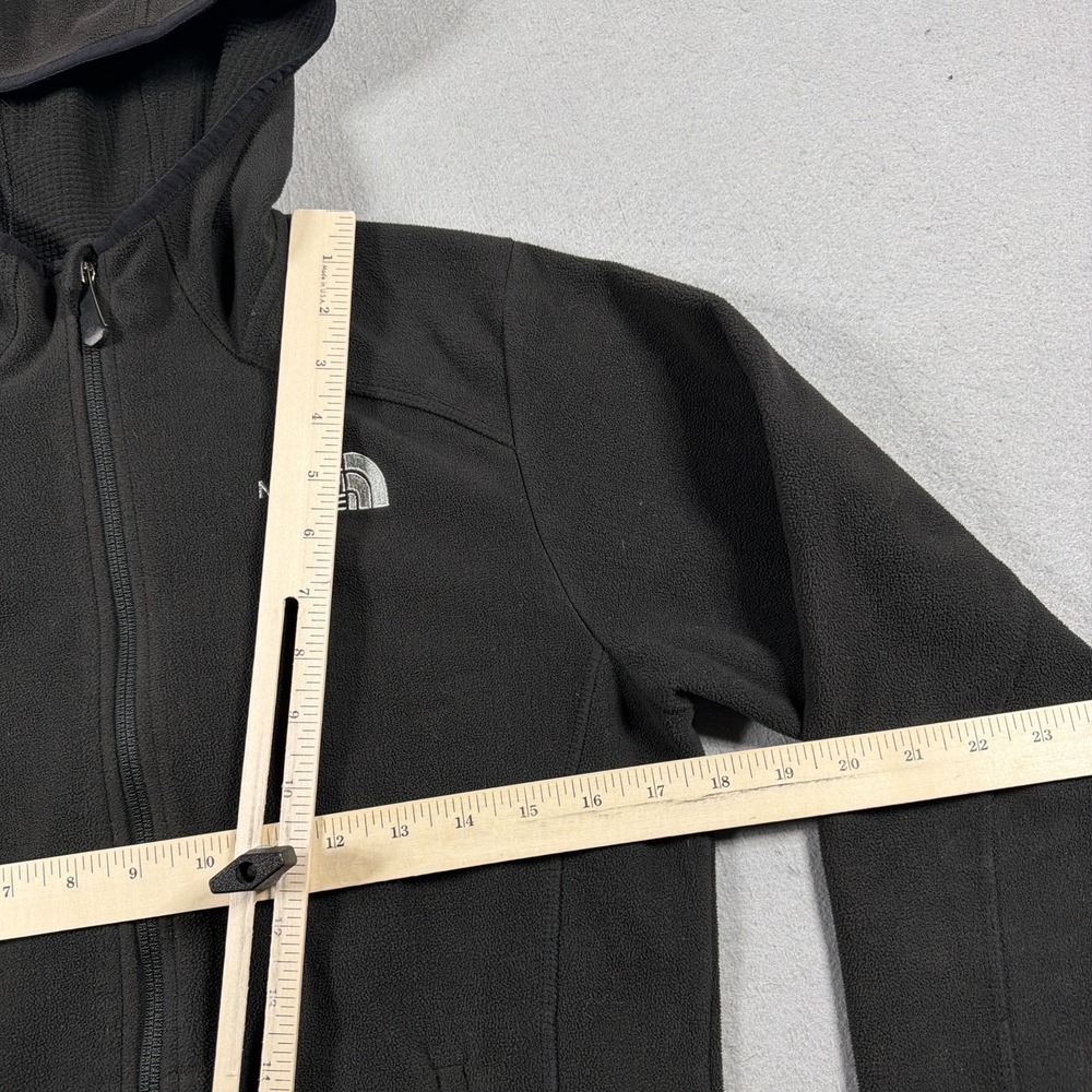 North Face Jacket Womens Medium Black WindWall Fleece Hooded Full Zip Outdoor - Picture 4 of 9